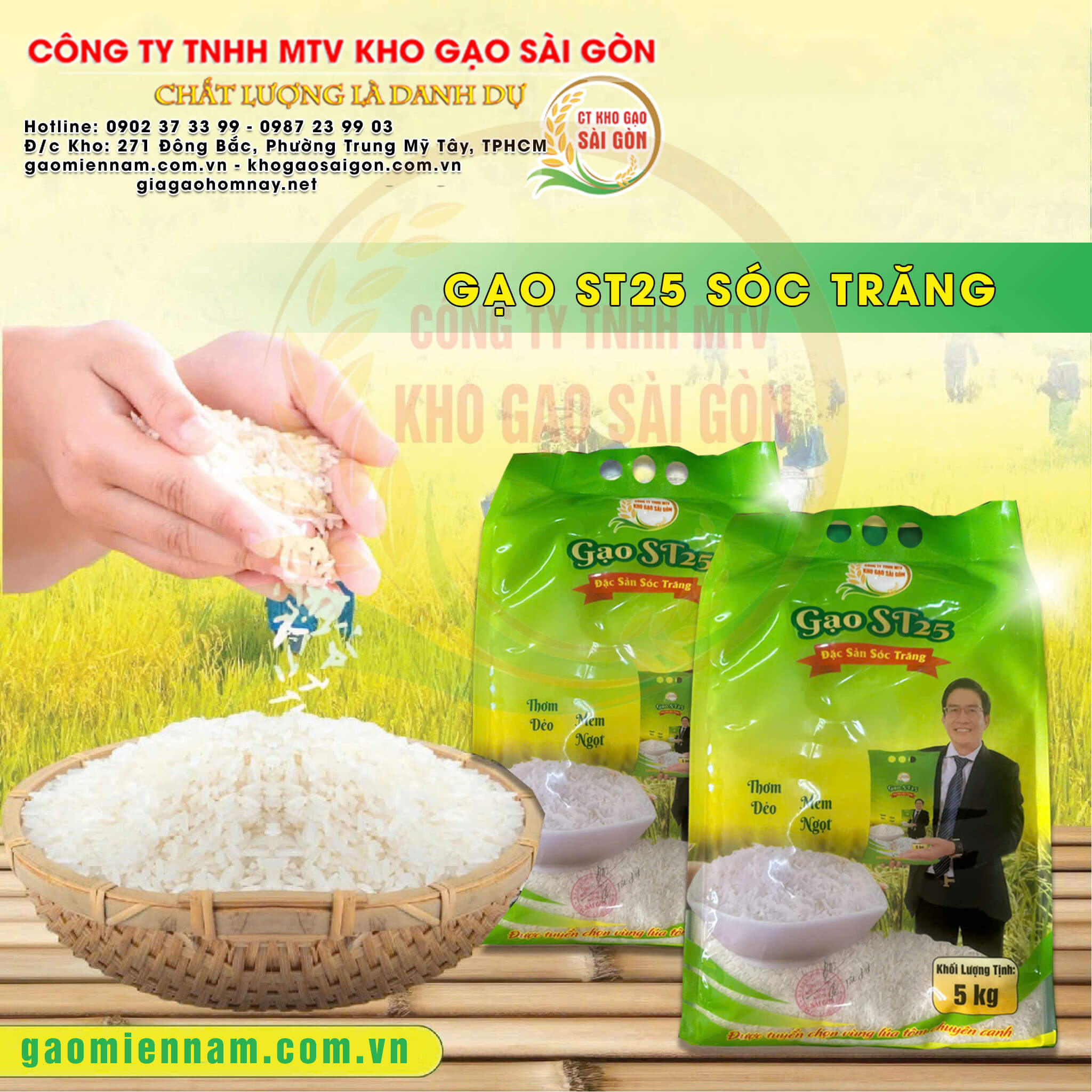 Gạo ST25 Sóc Trăng - Kho gạo Miền Nam