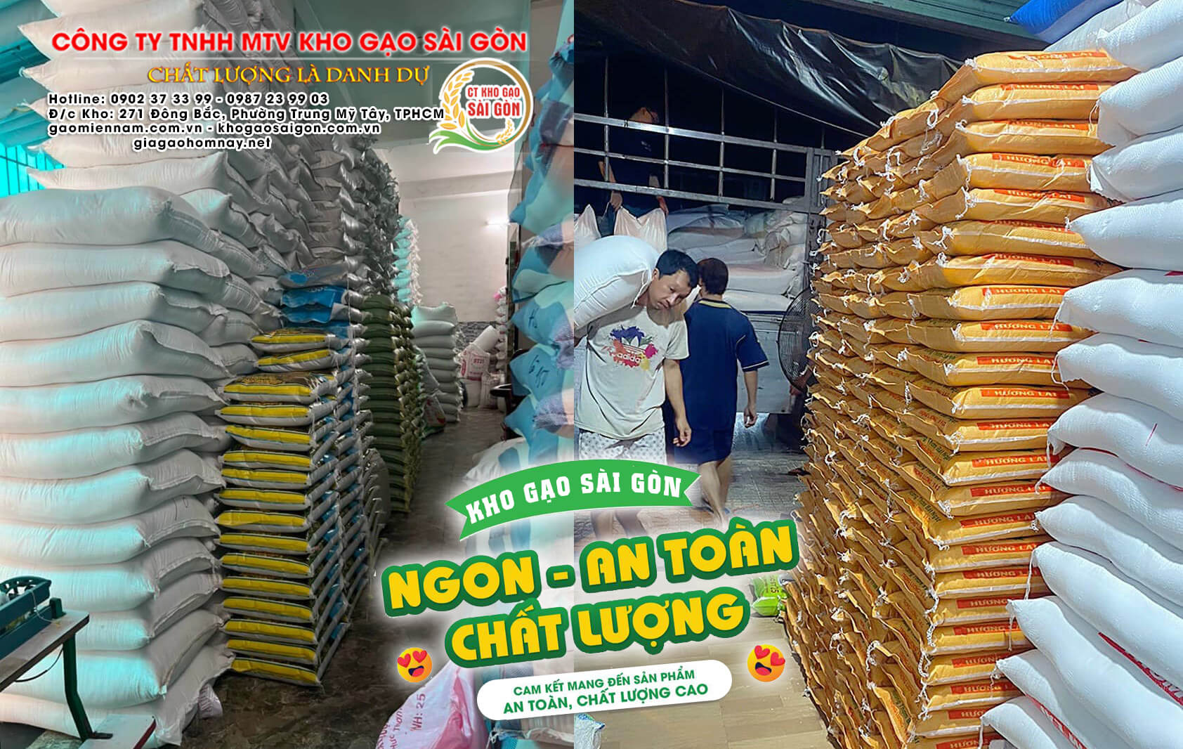 Kho gạo Sài Gòn - Tổng kho gạo Miền Nam sỉ và lẻ uy tín chất lượng