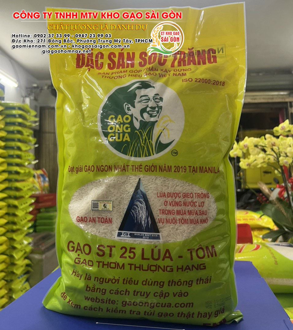 Gạo Ông Cua ST25 Lúa Tôm (túi 5kg)
