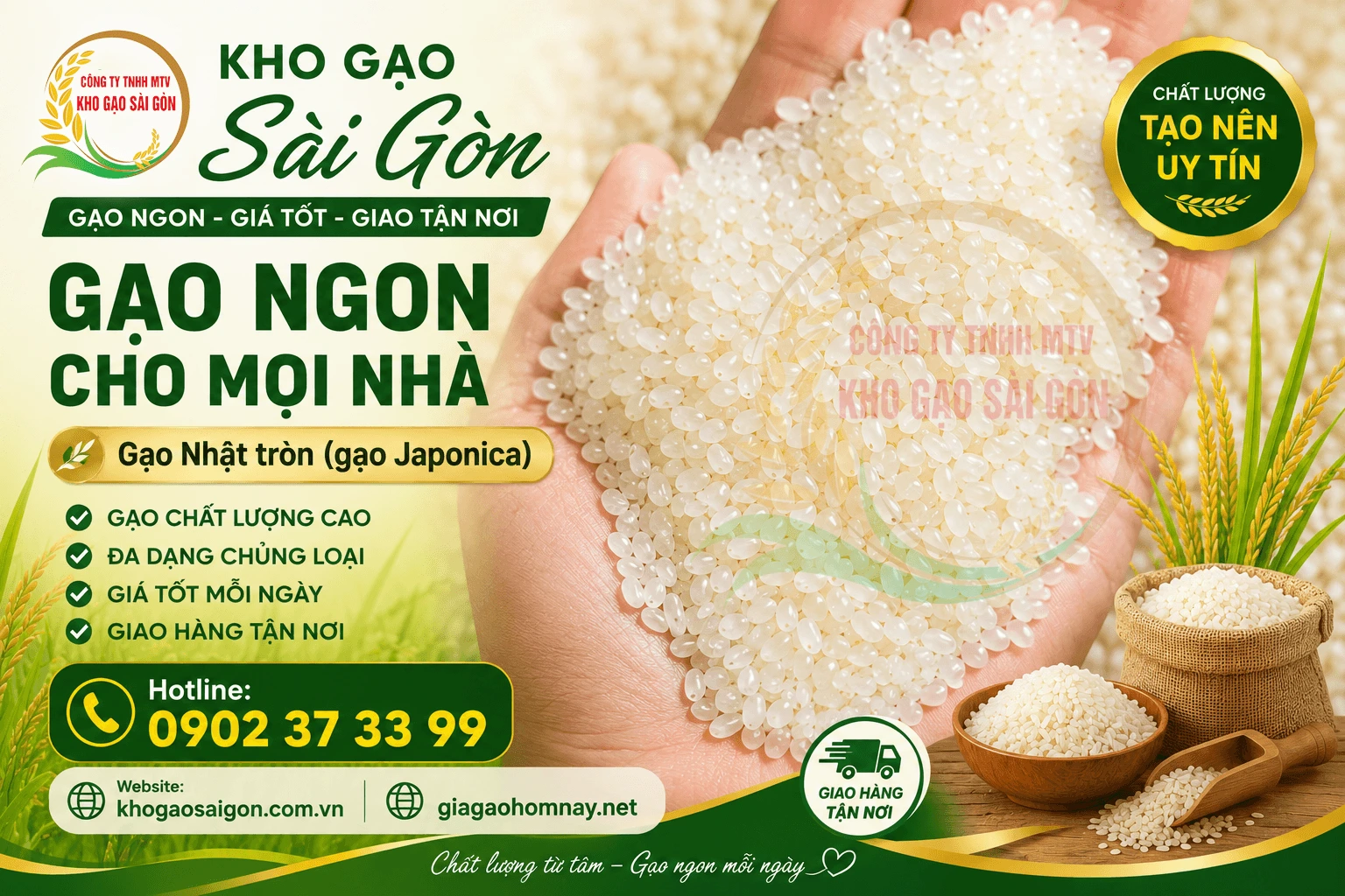 kho gạo Sài Gòn: cung cấp sỉ lẻ gạo Nhật tròn Japonica